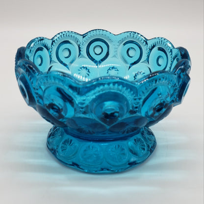 LE Smith Heritage Moon & Star ~ AQUA GLASS CANDLE BOWL