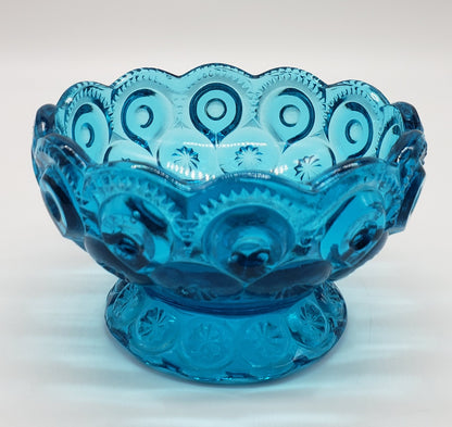 LE Smith Heritage Moon & Star ~ AQUA GLASS CANDLE BOWL