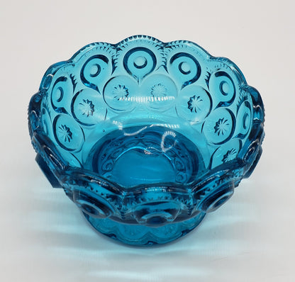 LE Smith Heritage Moon & Star ~ AQUA GLASS CANDLE BOWL