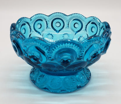 LE Smith Heritage Moon & Star ~ AQUA GLASS CANDLE BOWL