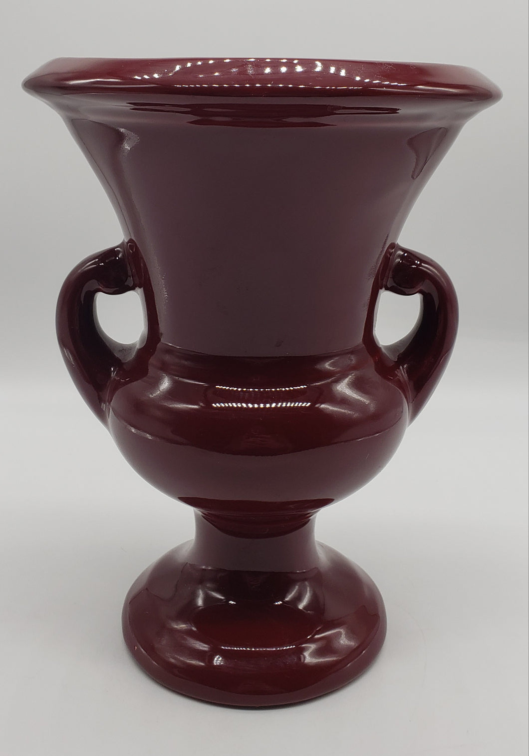 Haeger Pottery Trophy Style Vase Maroon