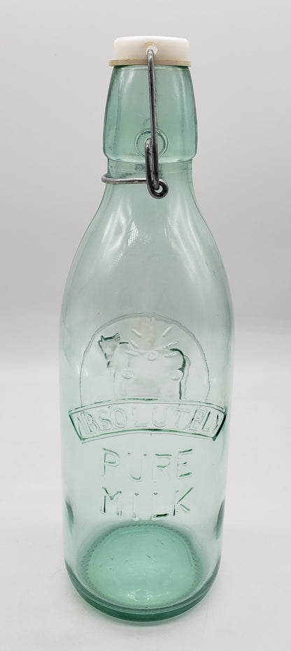 VINTAGE ABSOLUTELY PURE MILK BOTTLE MADE IN ITALY