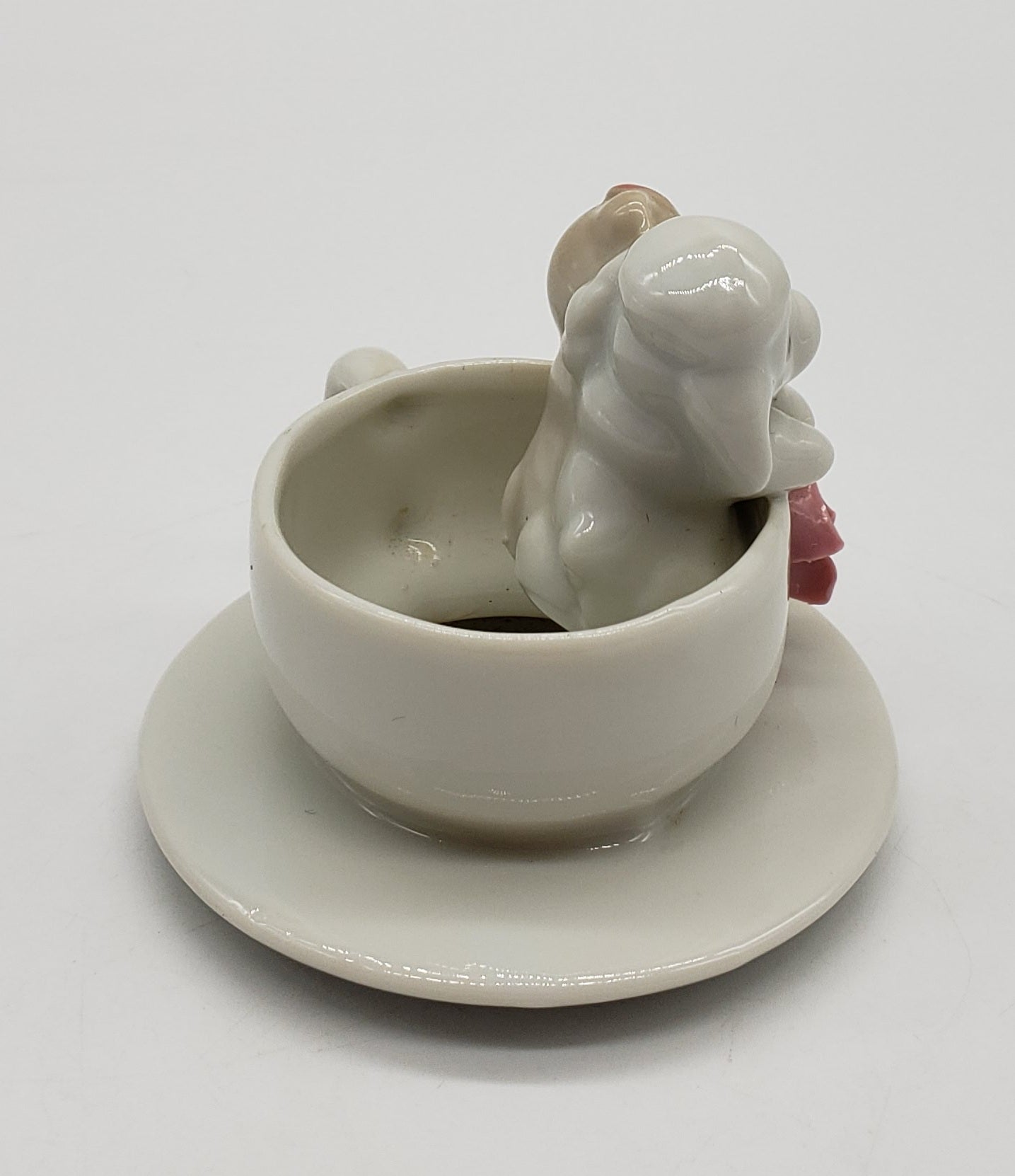 Vintage Porcelain Teacup Puppy Dog & Kitten Made in Taiwan