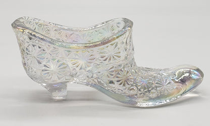 Fenton Daisy & Button Iridescent Glass Shoe