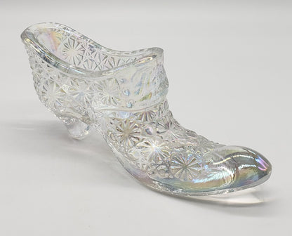 Fenton Daisy & Button Iridescent Glass Shoe