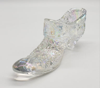 Fenton Daisy & Button Iridescent Glass Shoe