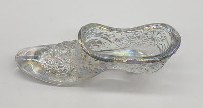 Fenton Daisy & Button Iridescent Glass Shoe