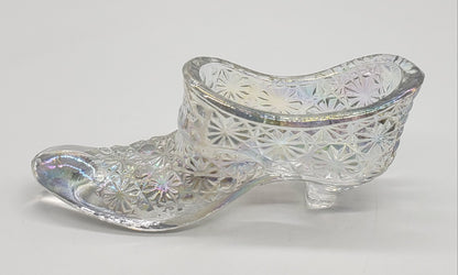 Fenton Daisy & Button Iridescent Glass Shoe