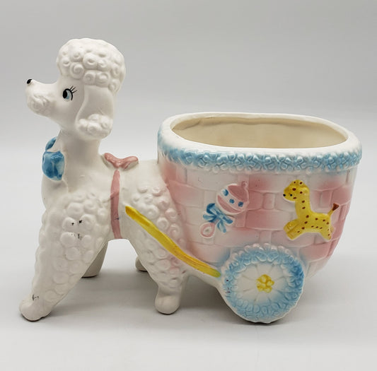 Vintage Napcoware Poodle Planter, Nursery Decor, Kitsch Decor