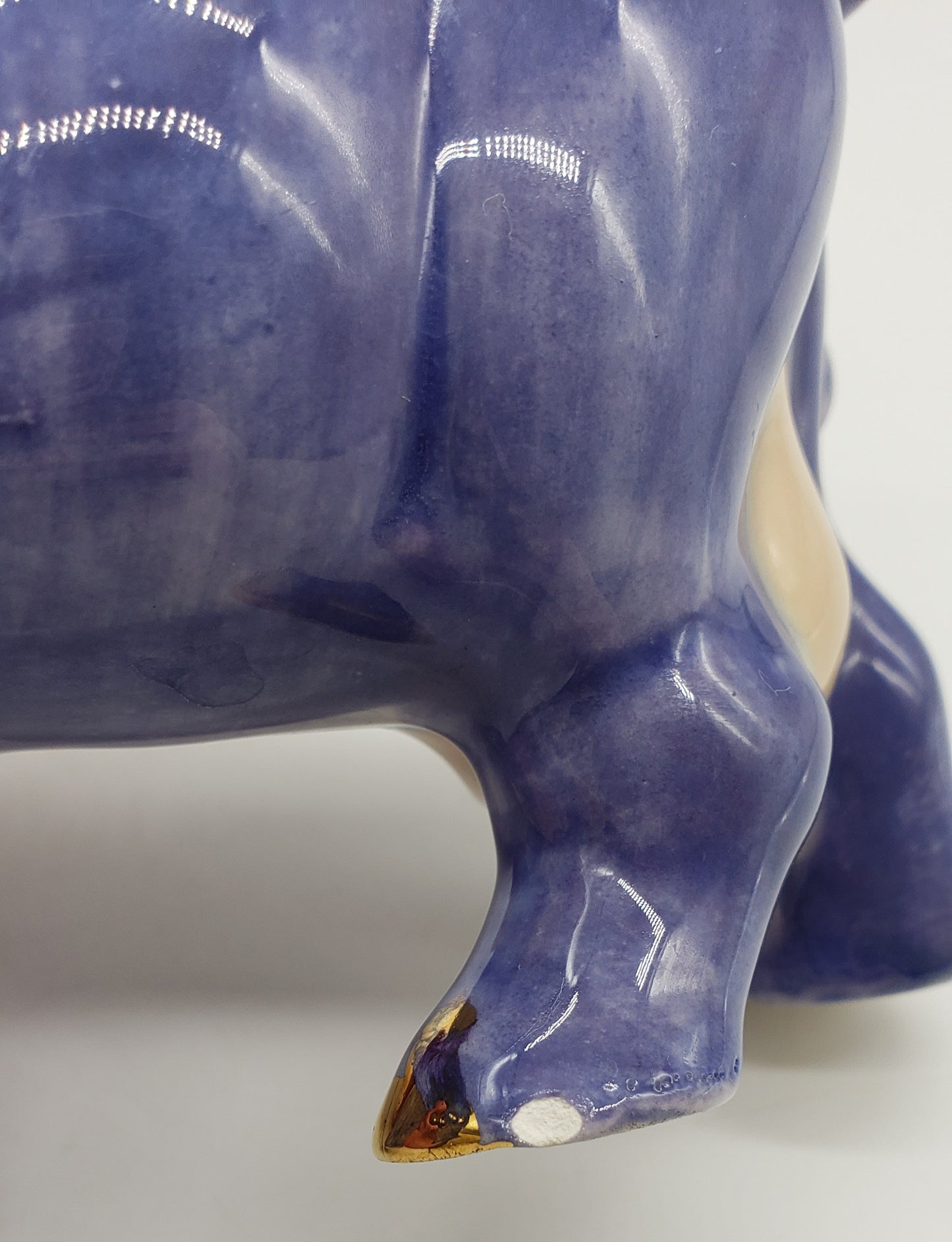 Anthropomorphic Purple Cow Figurine