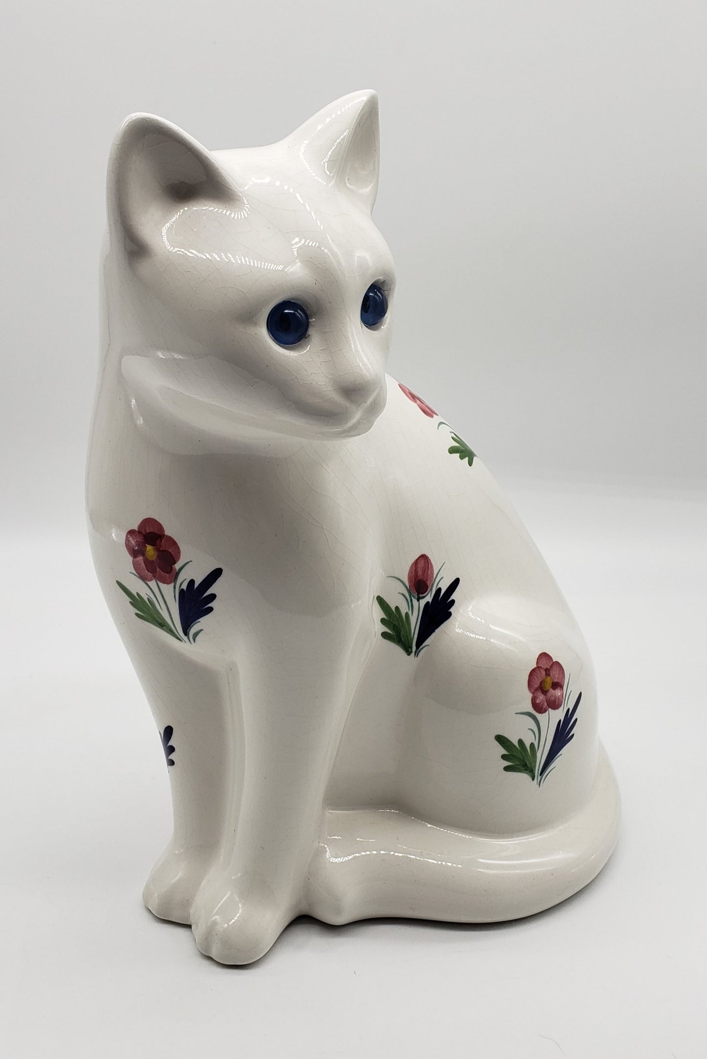 Elpa Alcobaca Portugal Vintage Cat with Flowers,