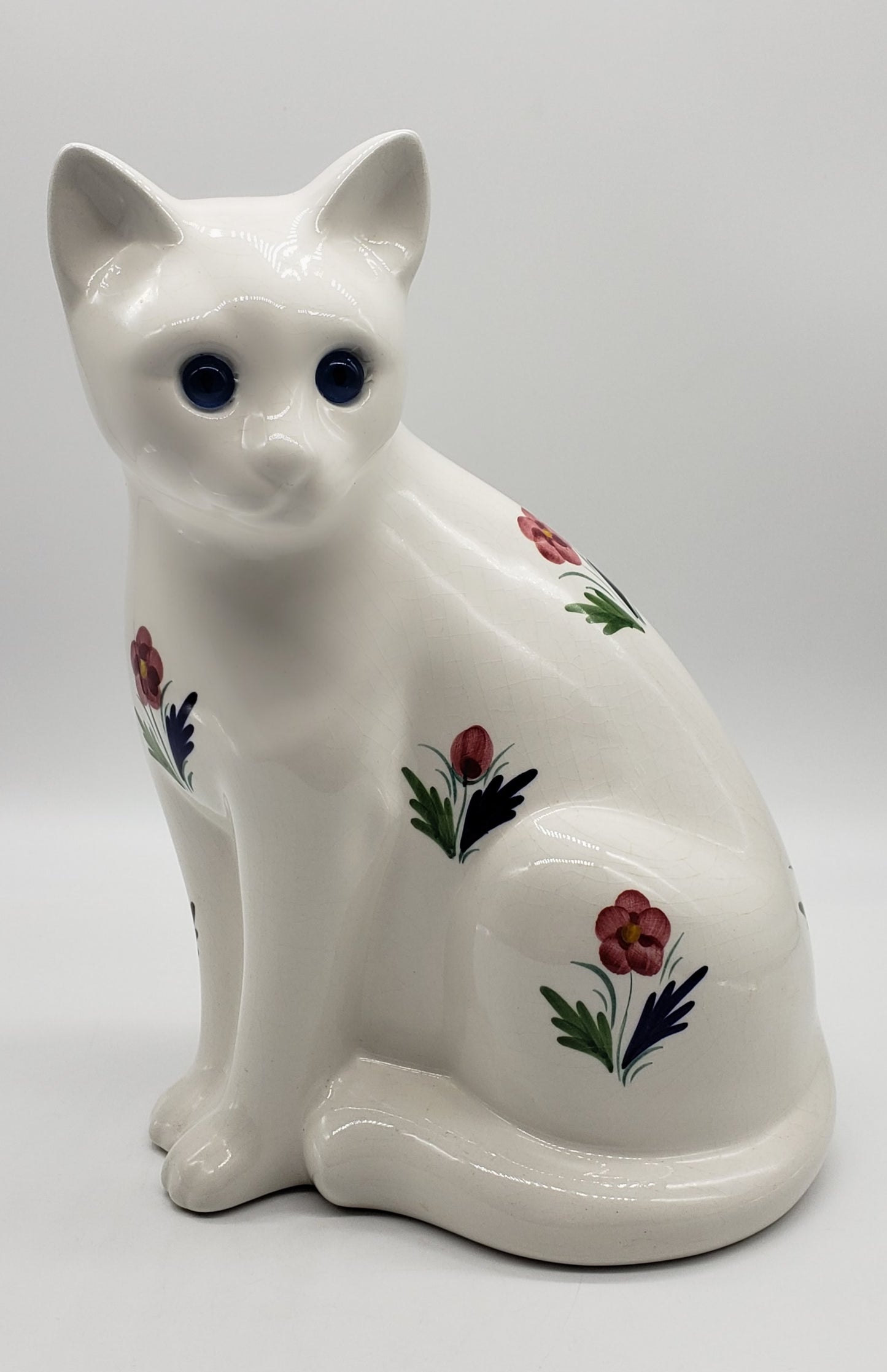 Elpa Alcobaca Portugal Vintage Cat with Flowers,