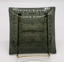 Load image into Gallery viewer, VINTAGE 1964 ZODIAC CALENDAR SMOKED GLASS TRAY/CANDY DISH 5&quot;X5&quot;
