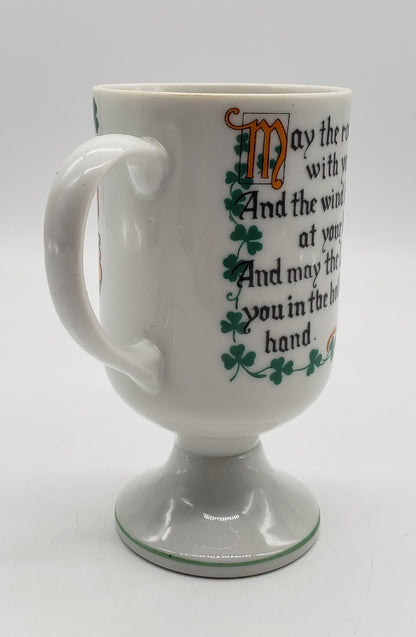 Vintage Irish Coffee Footed Mug Cup Enesco