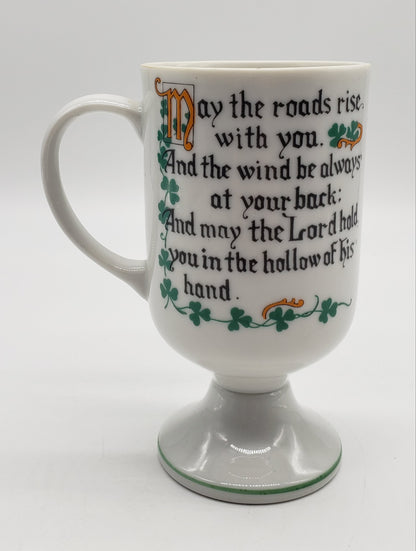 Vintage Irish Coffee Footed Mug Cup Enesco