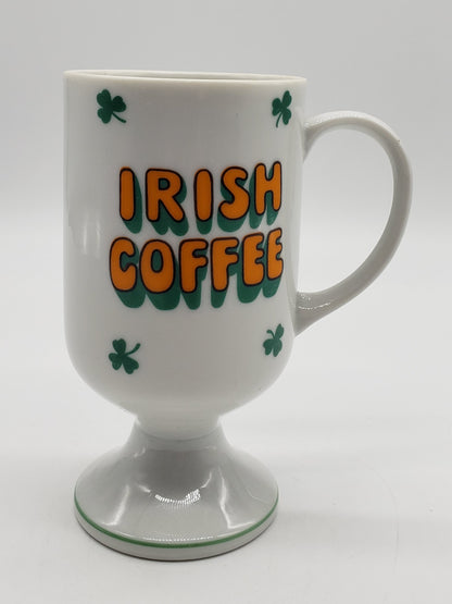 Vintage Irish Coffee Footed Mug Cup Enesco