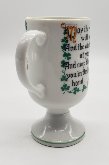 Vintage Irish Coffee Footed Mug Cup Enesco