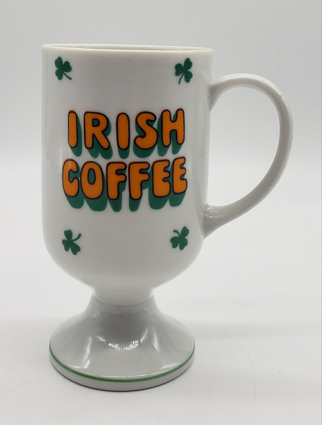 Vintage Irish Coffee Footed Mug Cup Enesco