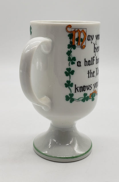 Vintage Irish Coffee Footed Mug Cup Enesco