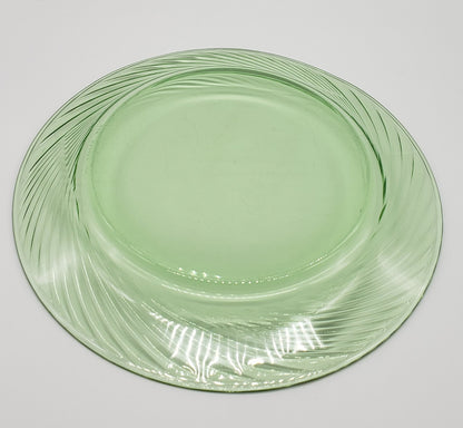 Pyrex Festiva Green Swirl Glass 10 3/4" D Dinner Plates