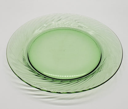 Pyrex Festiva Green Swirl Glass 10 3/4" D Dinner Plates