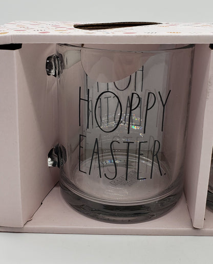 Rae Dunn Hoppy Easter Glass mugs