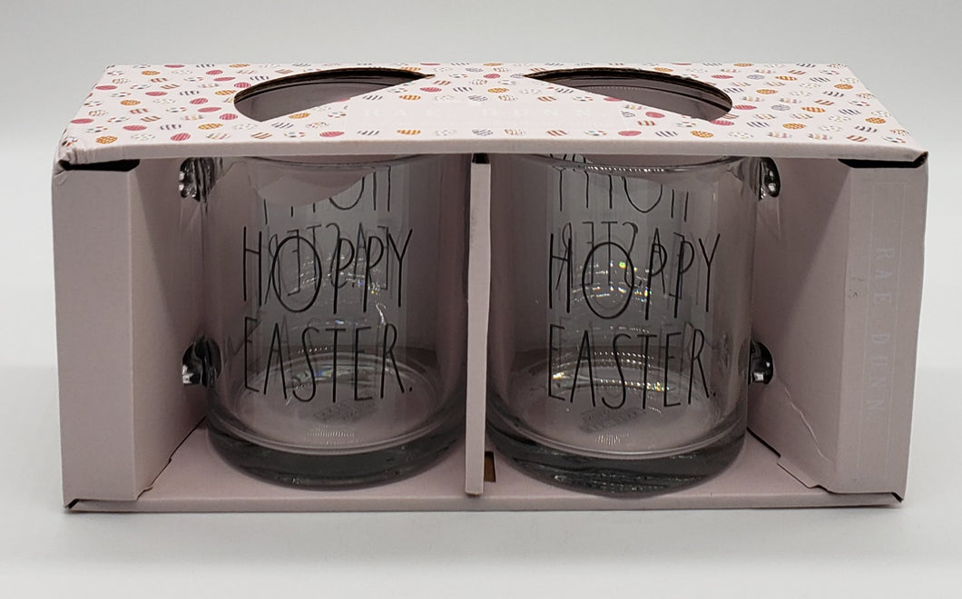 Rae Dunn Hoppy Easter Glass mugs